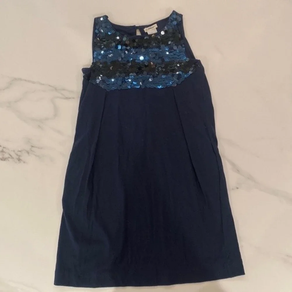 Crewcuts - Navy Blue sleeveless sequined party dress | Size 7